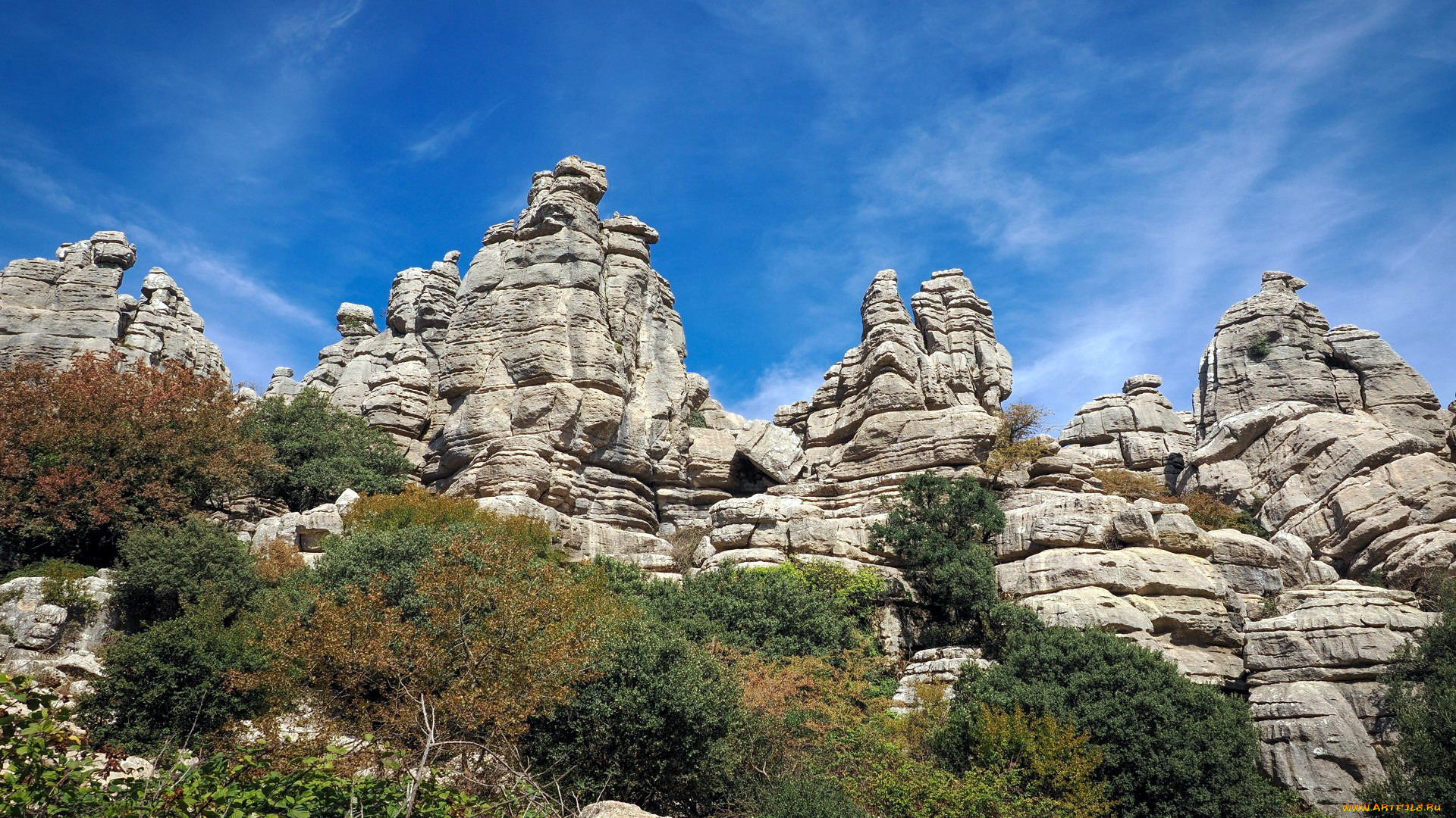 layered rock towers, el torcal de antequera, spain, , , layered, rock, towers, el, torcal, de, antequera